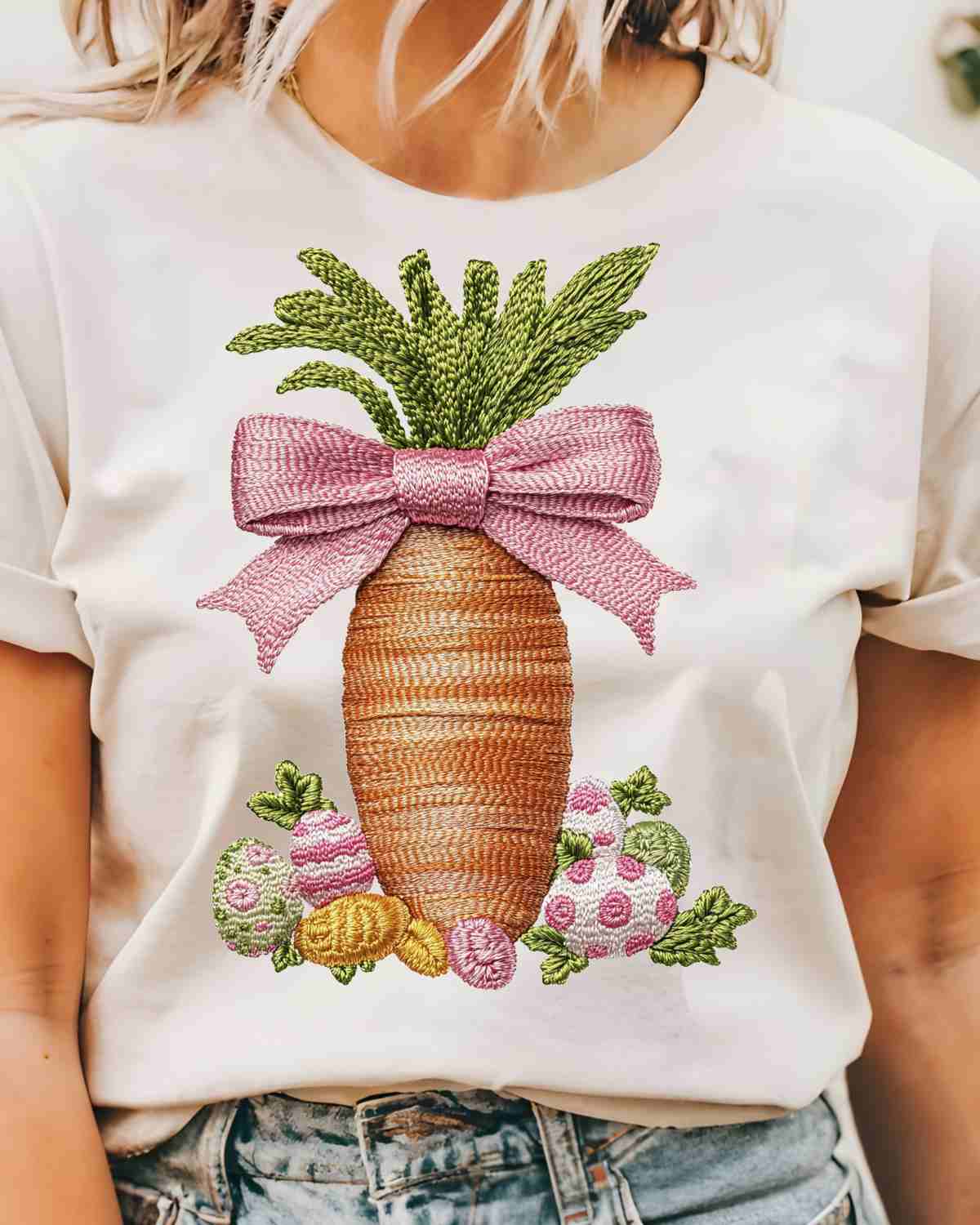 Carrot Embroidery DTF Transfer