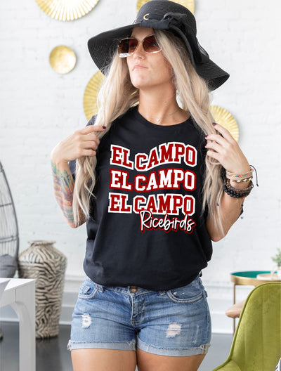 El Campo Ricebirds Swerve Word DTF Transfer