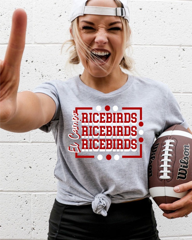 El Campo Ricebirds Rectangle with Dots DTF Transfer