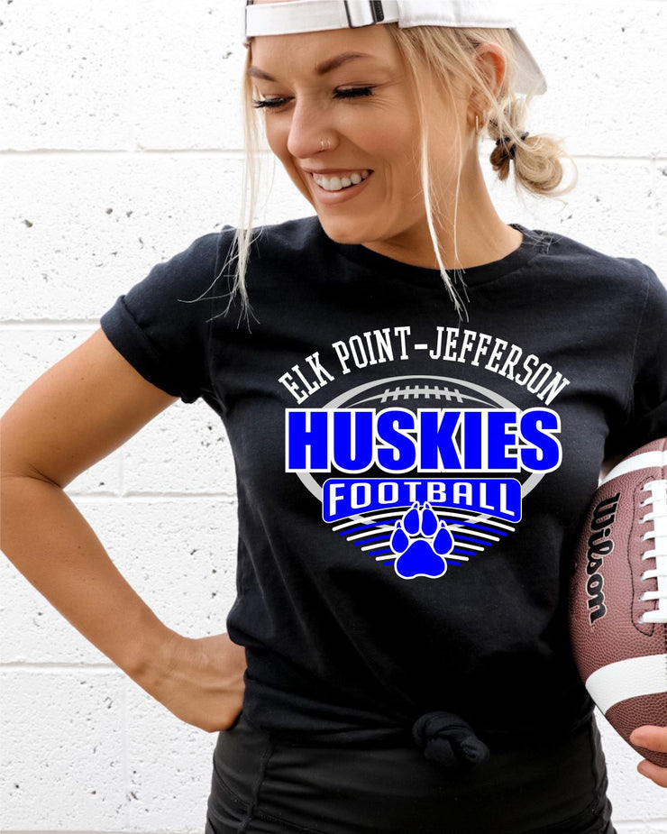 Elk Point Jefferson Huskies Football with Lines DTF Transfer