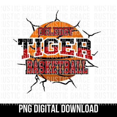 Oglesby Tiger Basketball Break Through Digital Download