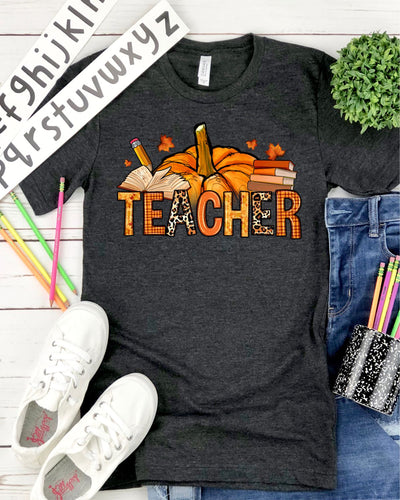 Fall Teacher Pumpkin Top DTF Transfer