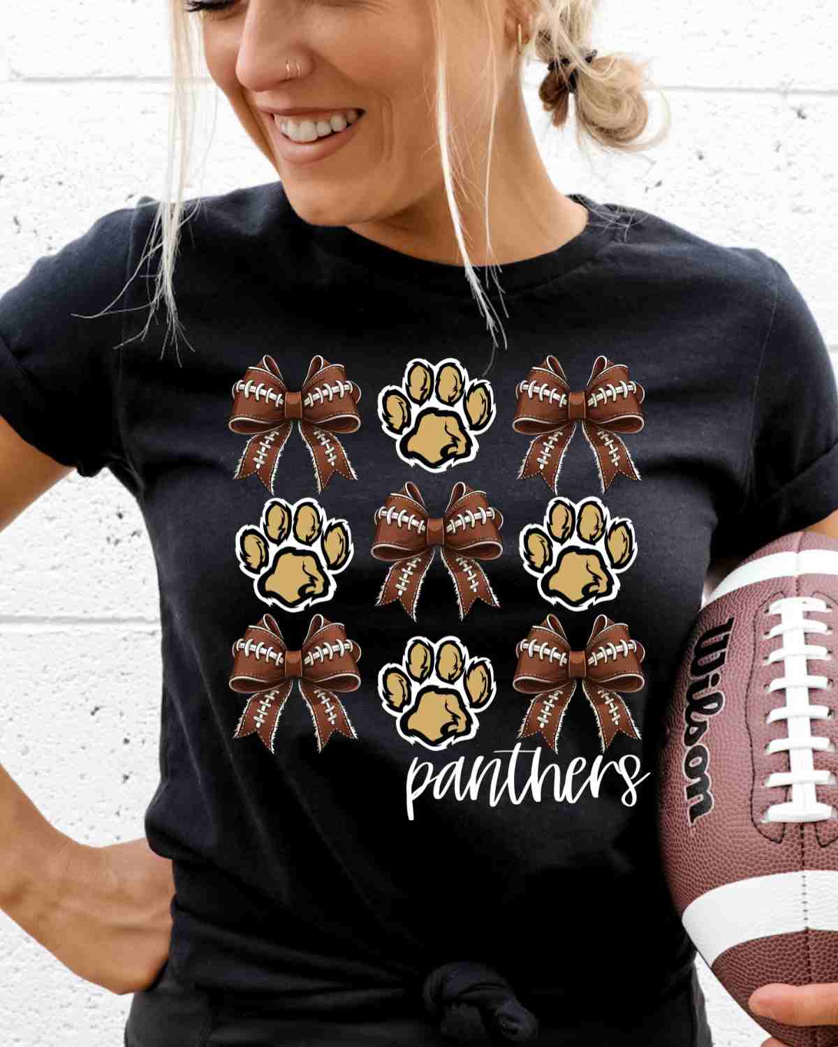 Panthers Football Coquette Bows DTF Transfer