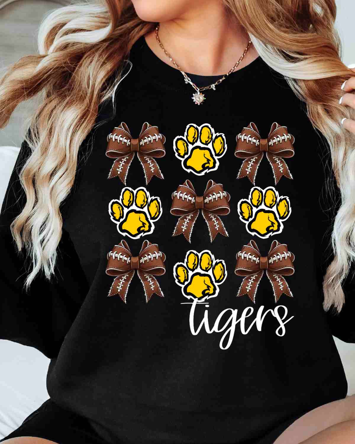 Tigers Football Coquette Bows DTF Transfer