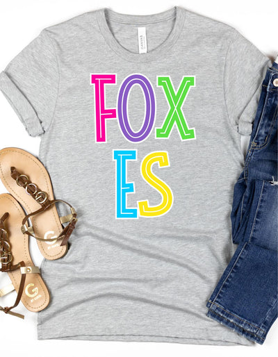 Foxes Bright Letters Heat Transfer