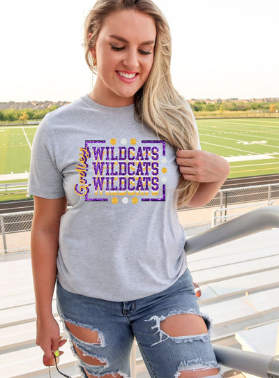 Godley Wildcats Rectangle with Dots DTF Transfer