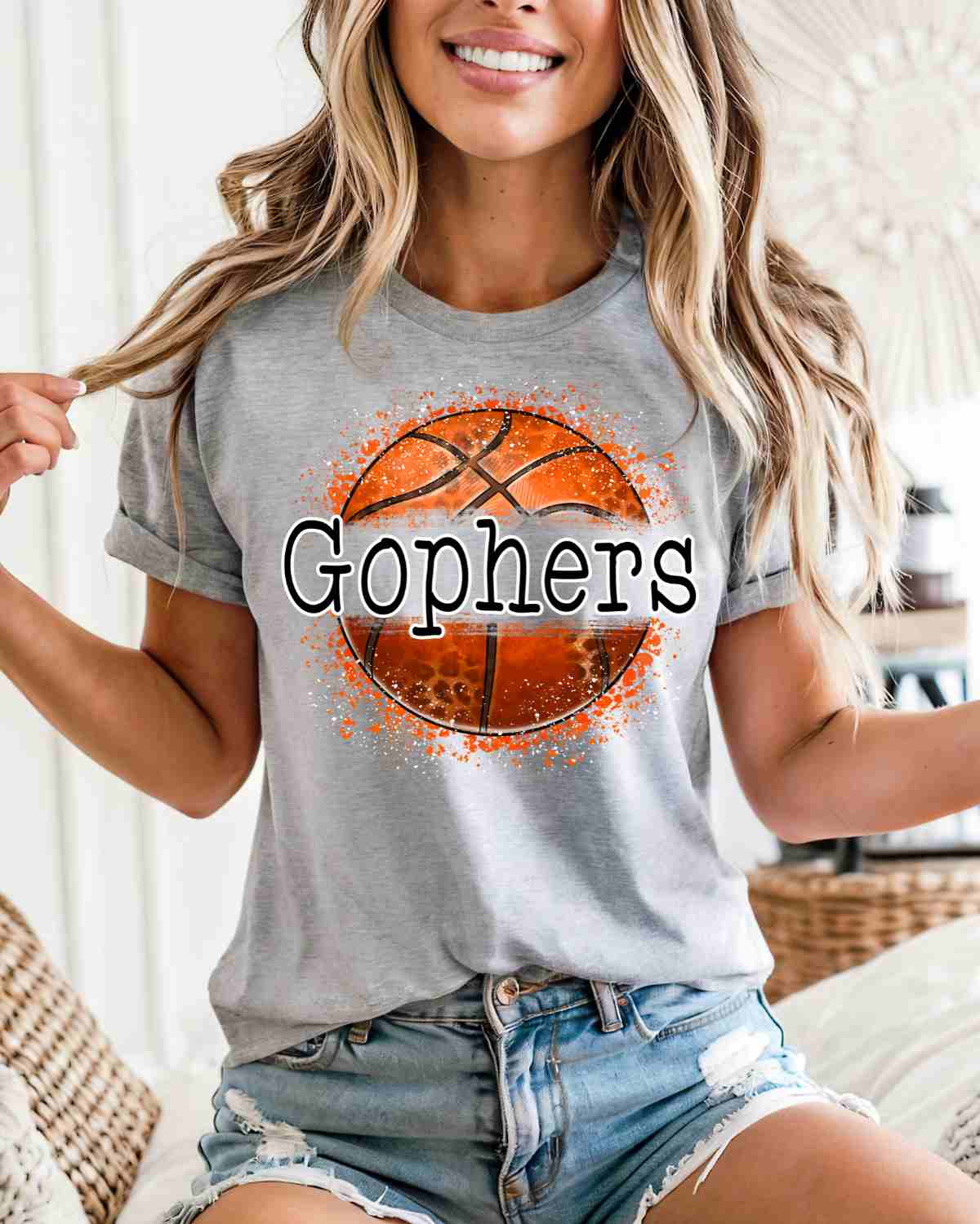 Gophers Basketball Leopard Splatter DTF Transfer