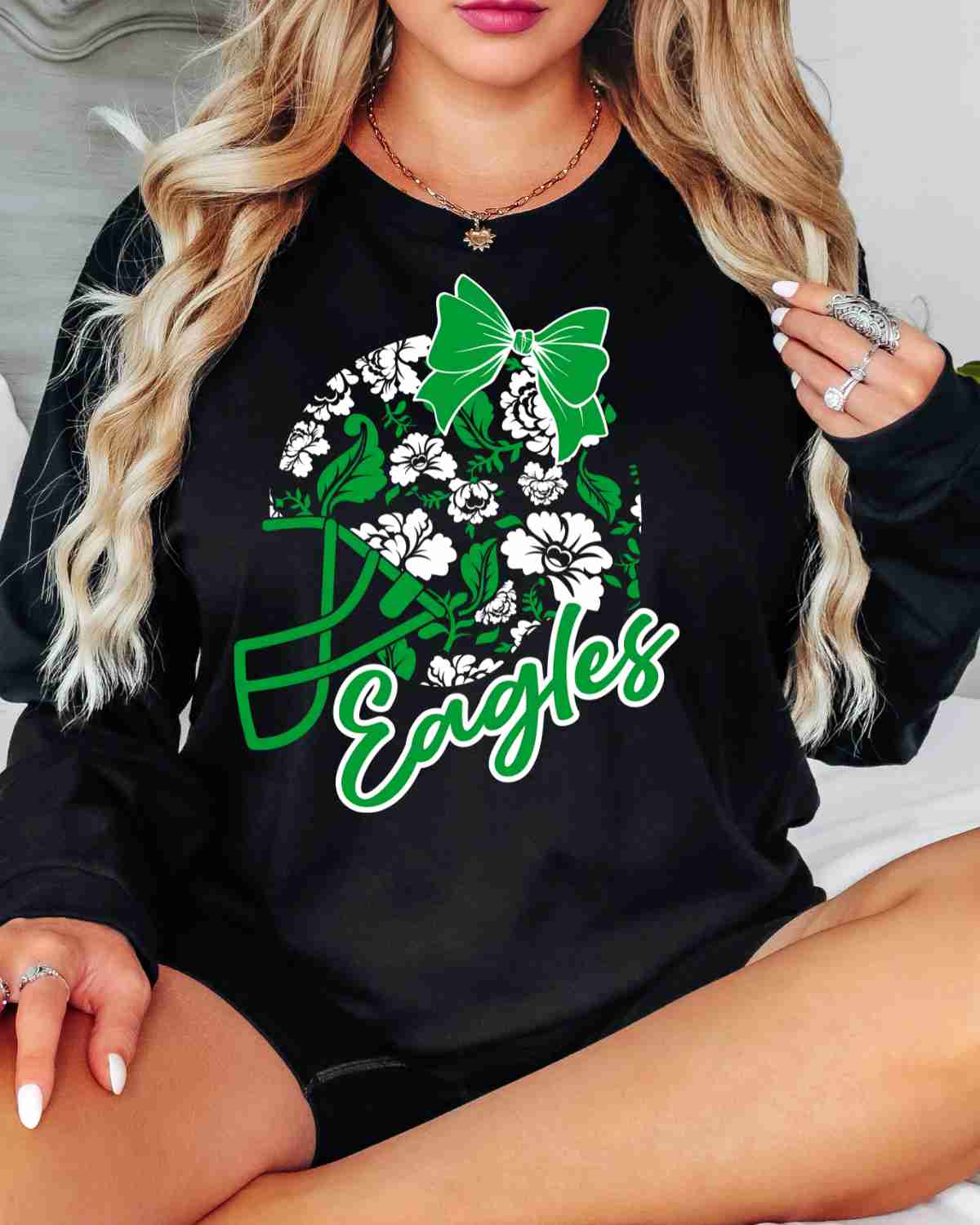 Eagles Floral Football Helmet DTF Transfer