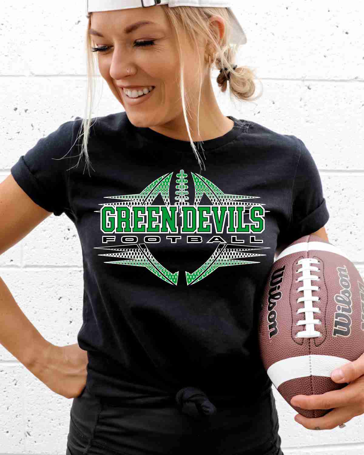 Green Devils Football Halftone DTF Transfer