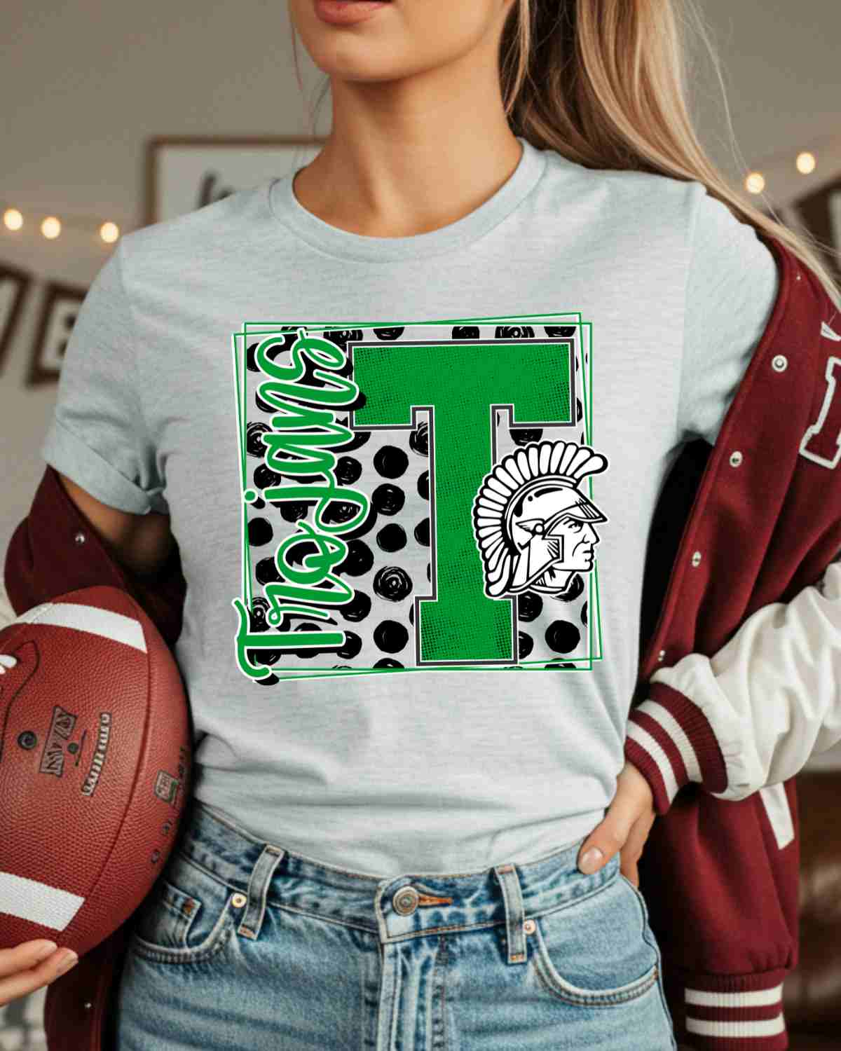 Trojans Square Polka Dots DTF Transfer - Rustic Grace Heat Transfer Company