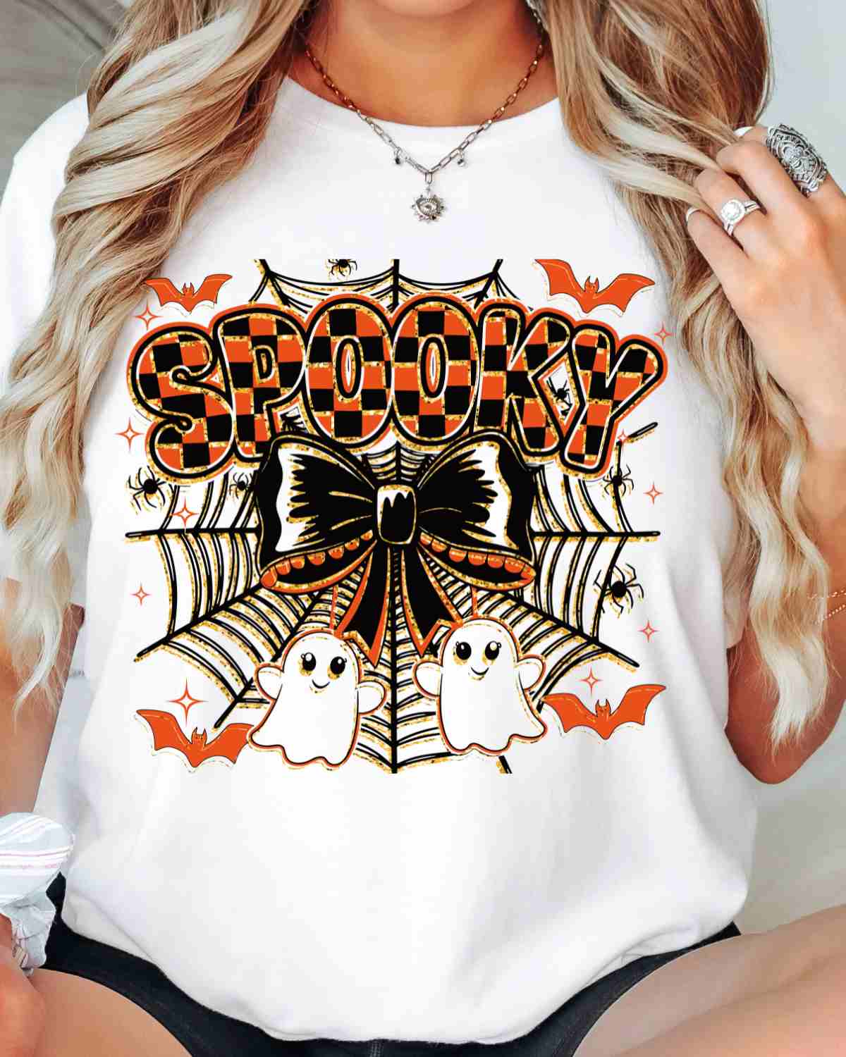 Spooky Spider Web Bow DTF Transfer