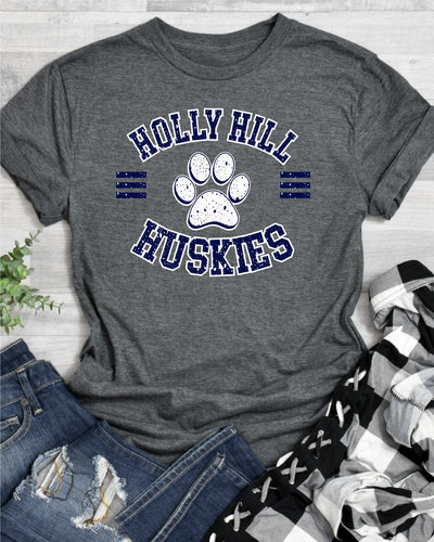 Holly Hill Huskies Circle Paw DTF Transfer