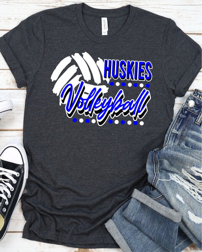 Huskies Volleyball with Dots Transfer