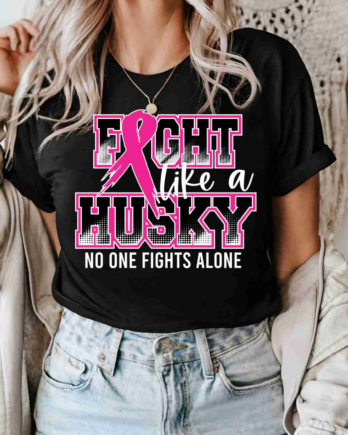 Fight Like a Husky DTF Transfer