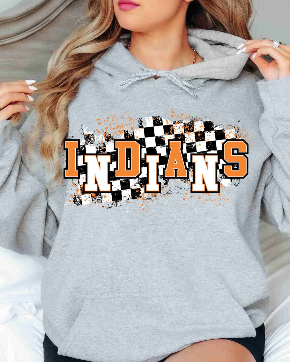 Indians Checkered Swash DTF Transfer