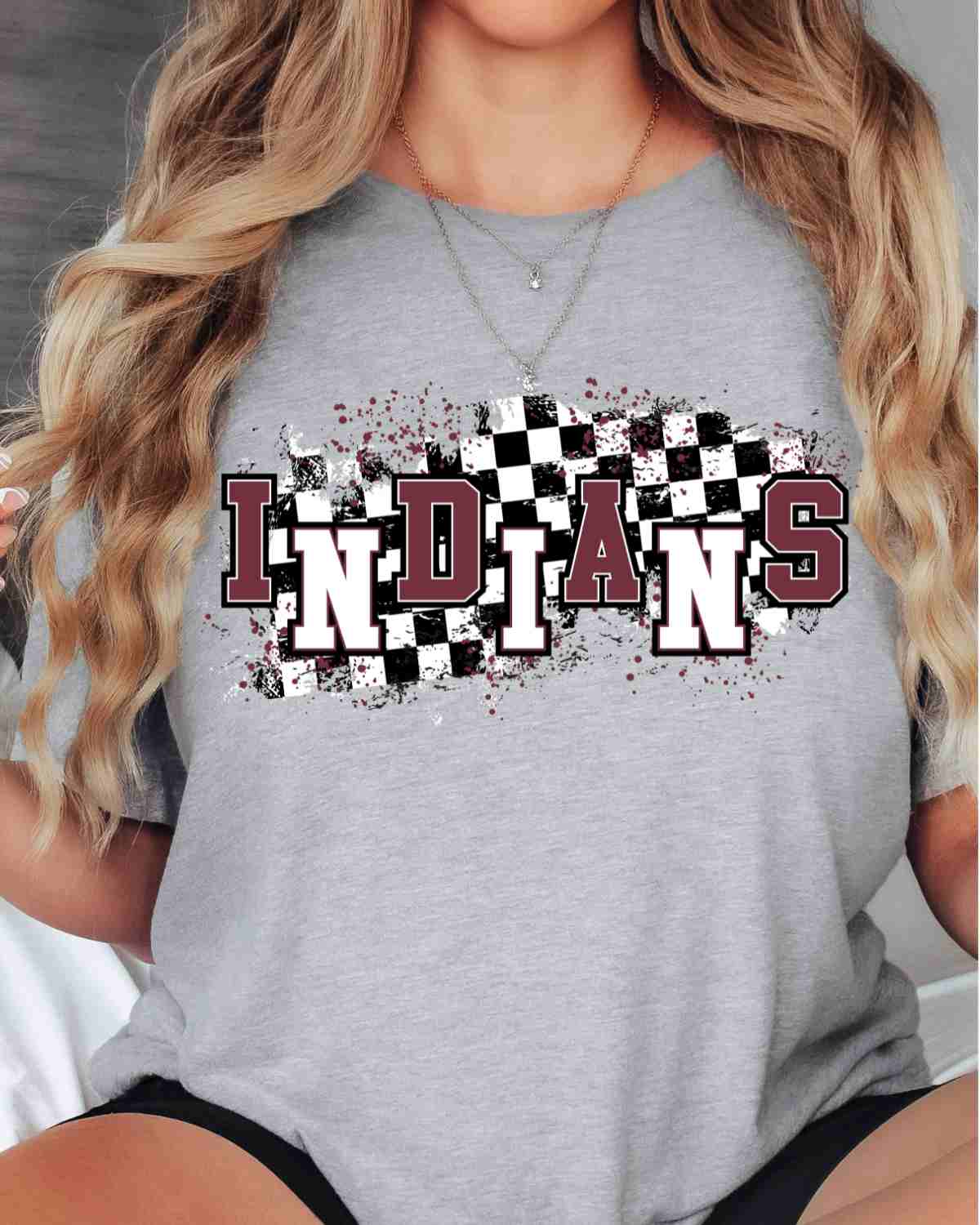 Indians Checkered Swash DTF Transfer