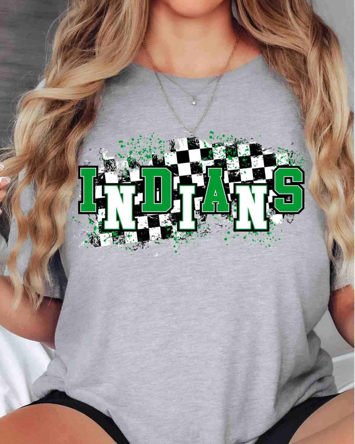 Indians Checkered Swash DTF Transfer