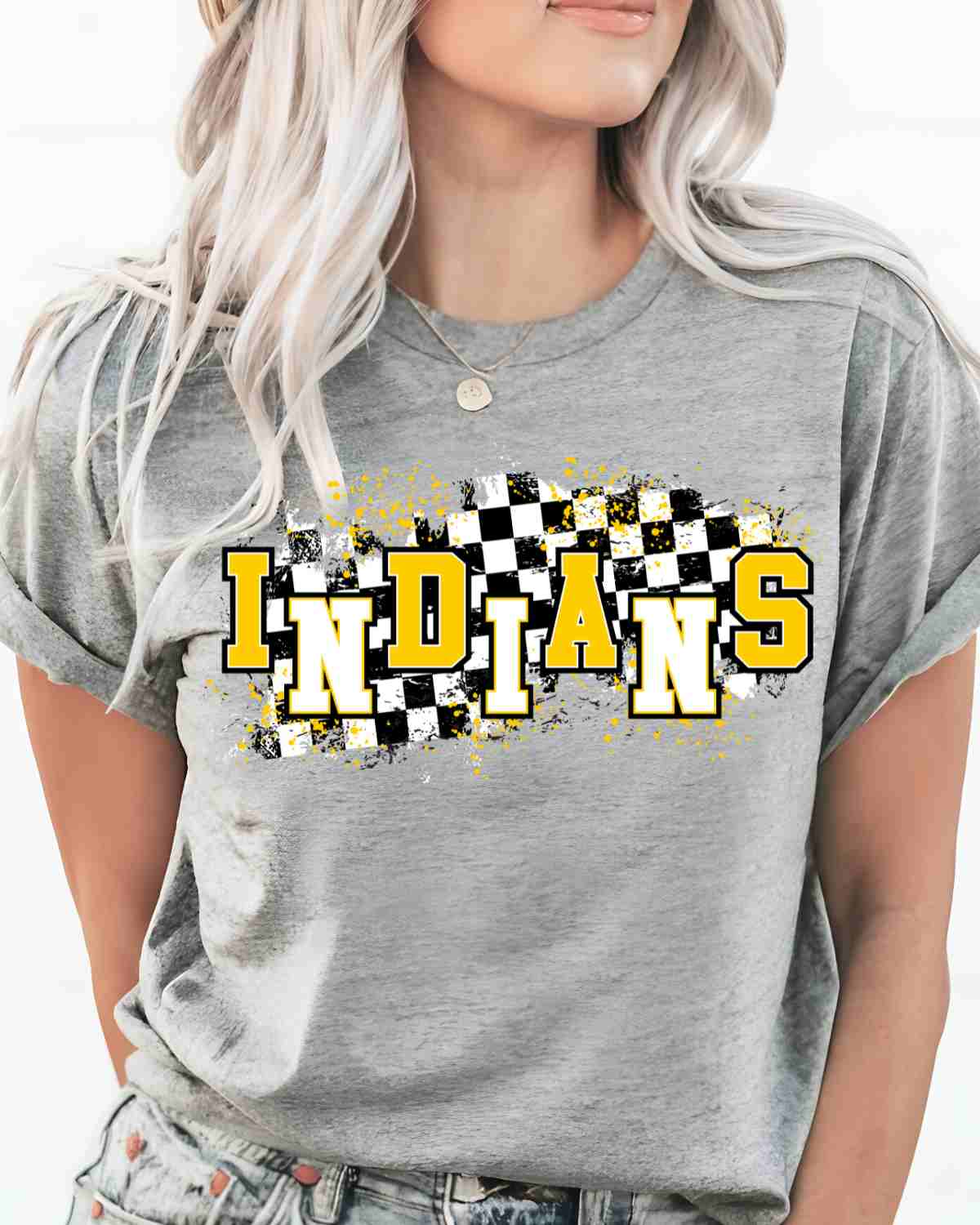 Indians Checkered Swash DTF Transfer