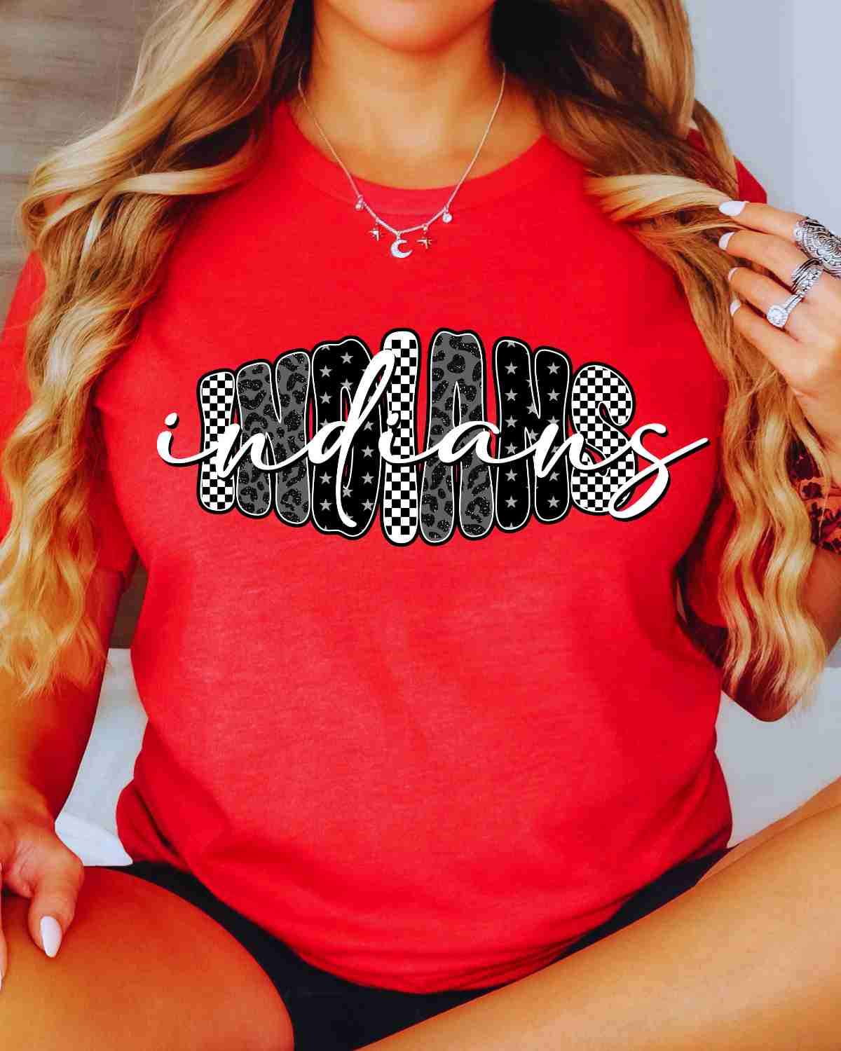 Indians Black White Pattern DTF Transfer