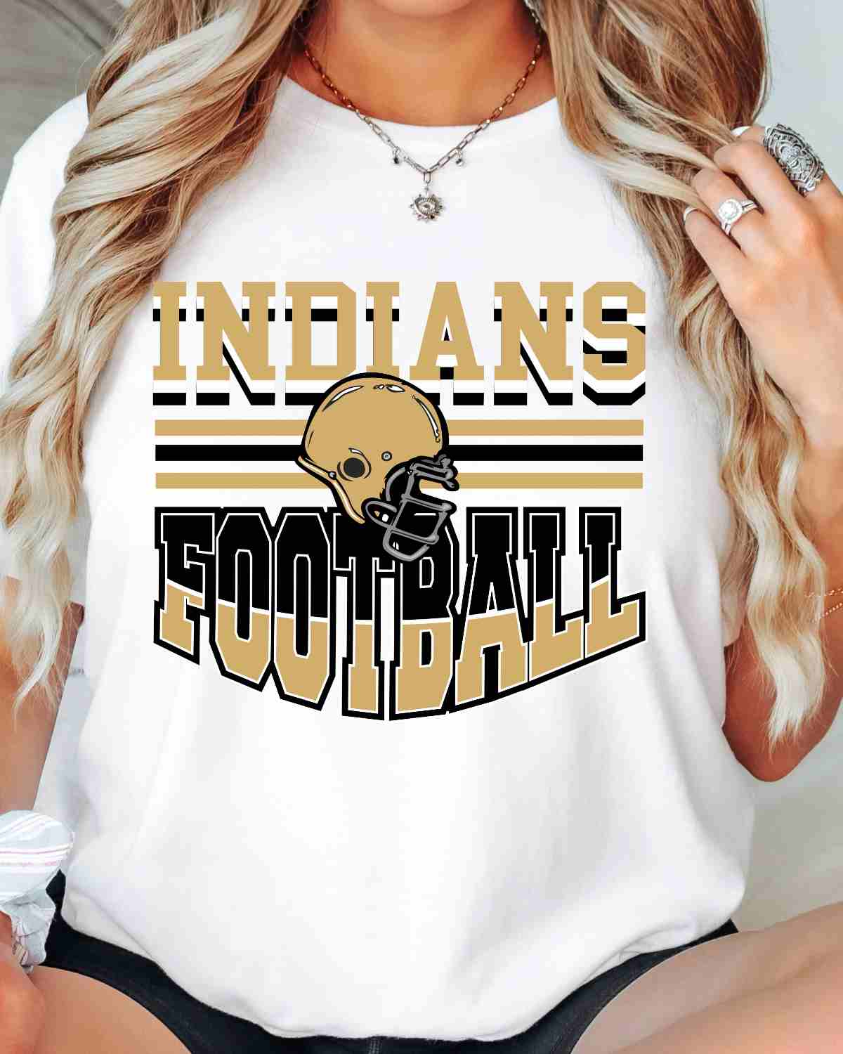 Indians Football Helmet in Middle DTF Transfer