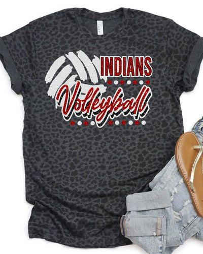 Indians Volleyball with Dots DTF Transfer