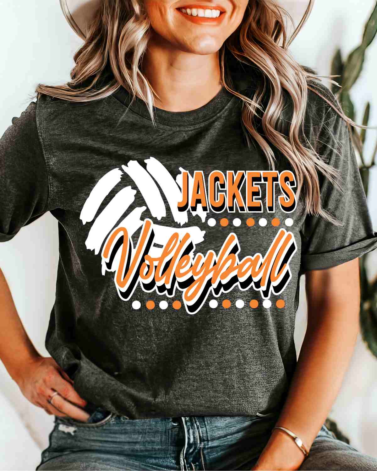 Jackets Volleyball with Dots DTF Transfer