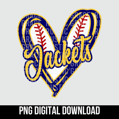Jackets Baseball Heart Digital Download