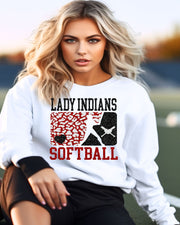 Lady Indians Leopard Softball Player DTF Transfer