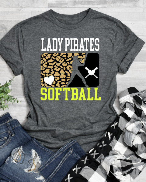 Lady Pirates Leopard Softball Player DTF Transfer