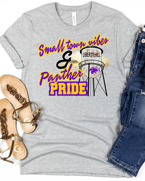 Small Town Vibes & Liberty Hill Panther Pride DTF Transfer