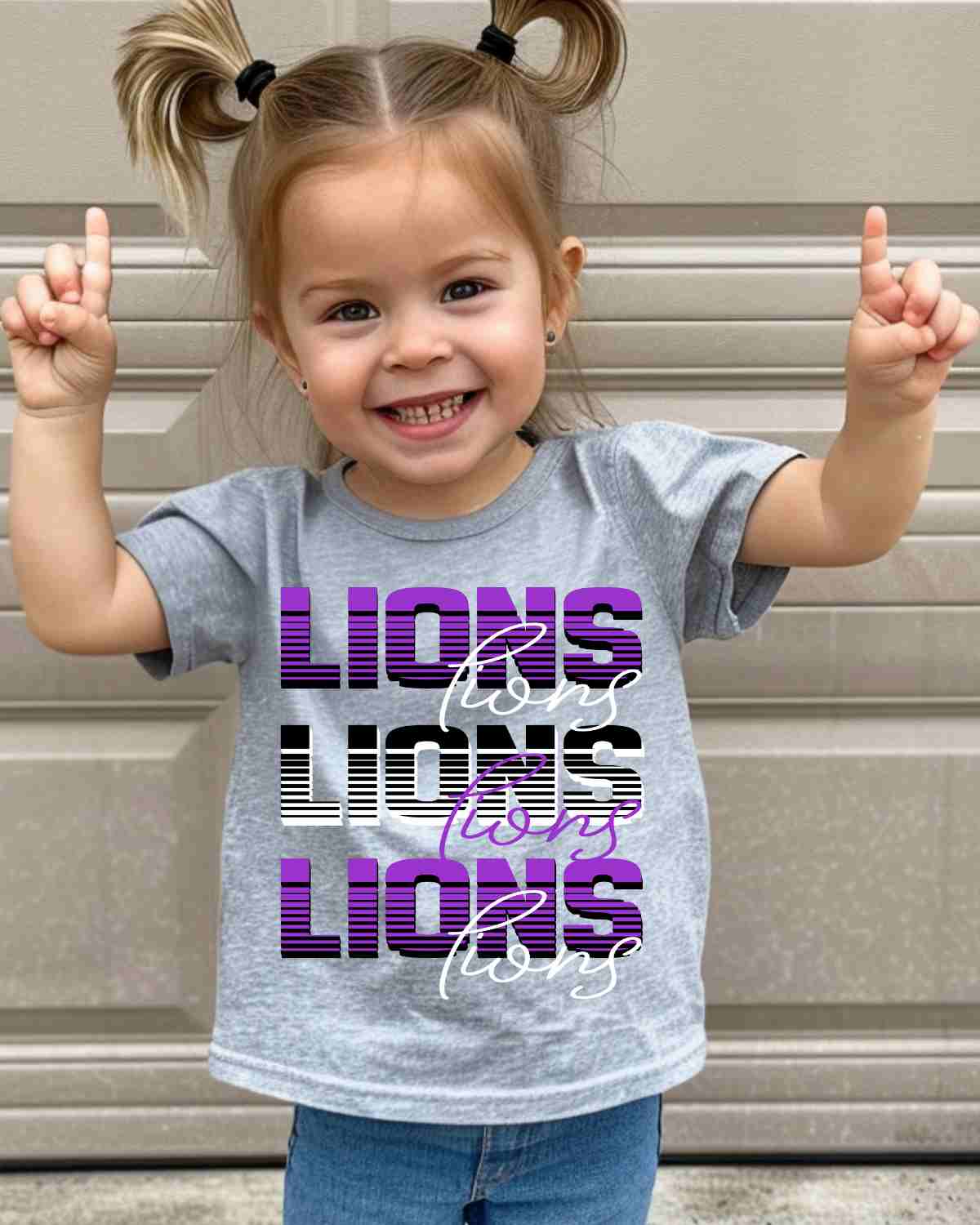 Lions Sliced Lettering DTF Transfer