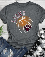 Lions Basketball Halftone Ball DTF Transfer