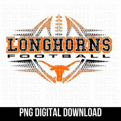 Longhorns Football Halftone Digital Download