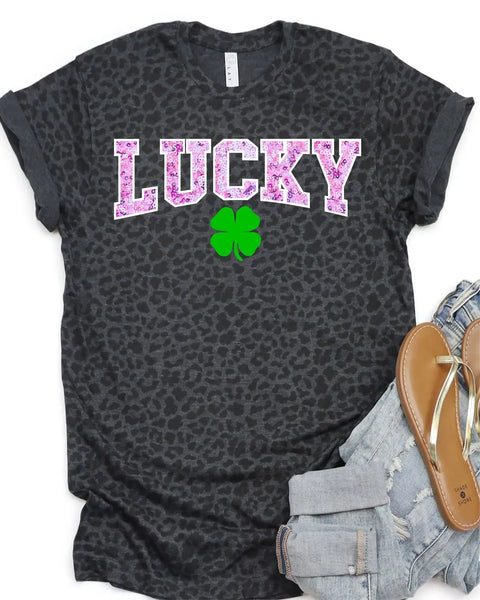 Lucky Faux Sequin Word DTF Transfer