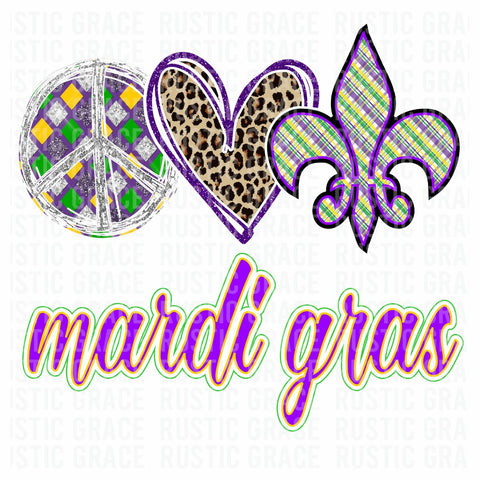 Peace Love Mardi Gras Digital Download