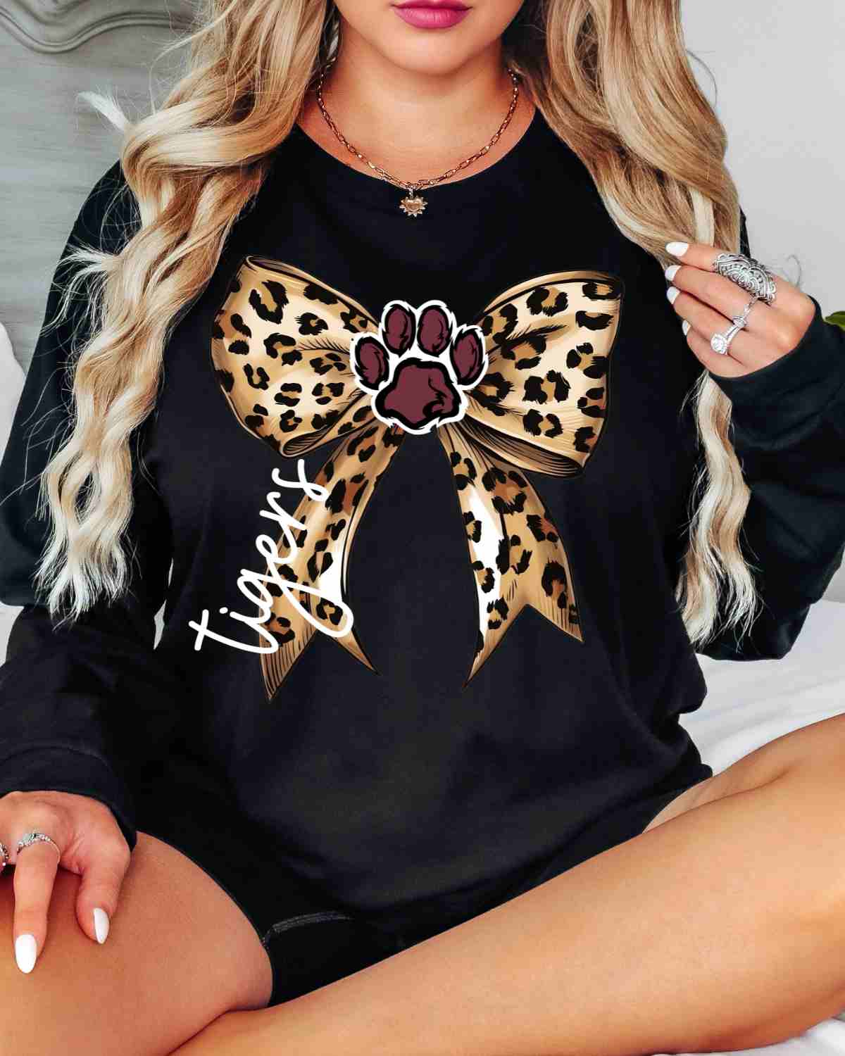 Tigers Leopard Print Bow Paw DTF Transfer