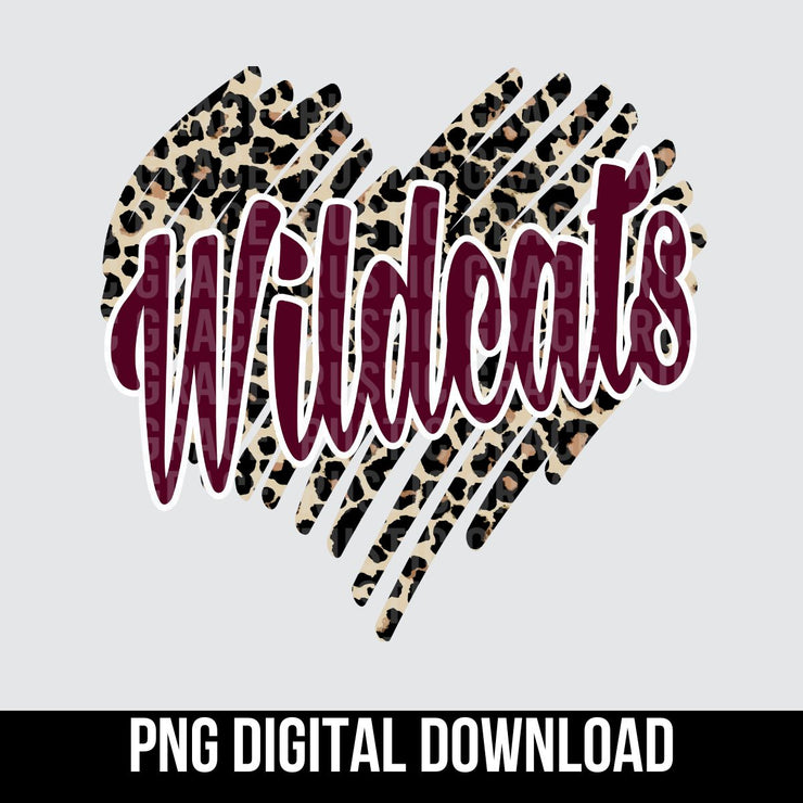 Wildcats Scribble Heart Digital Download