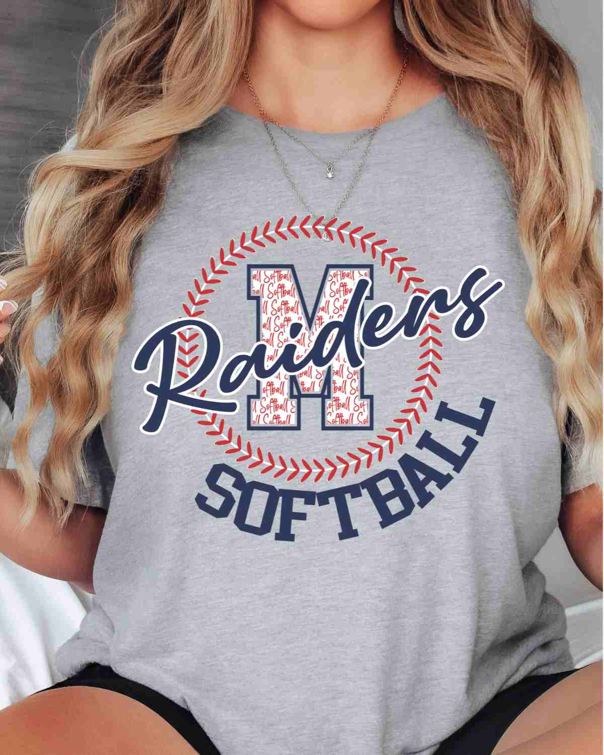 Morgan Raiders Softball Lace Circle DTF Transfer