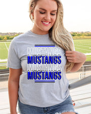 Mustangs Outline Repeating DTF Transfer