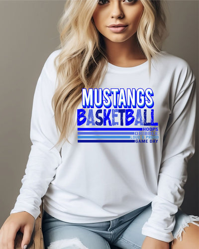 Mustangs Basketball with Stripes DTF Transfer