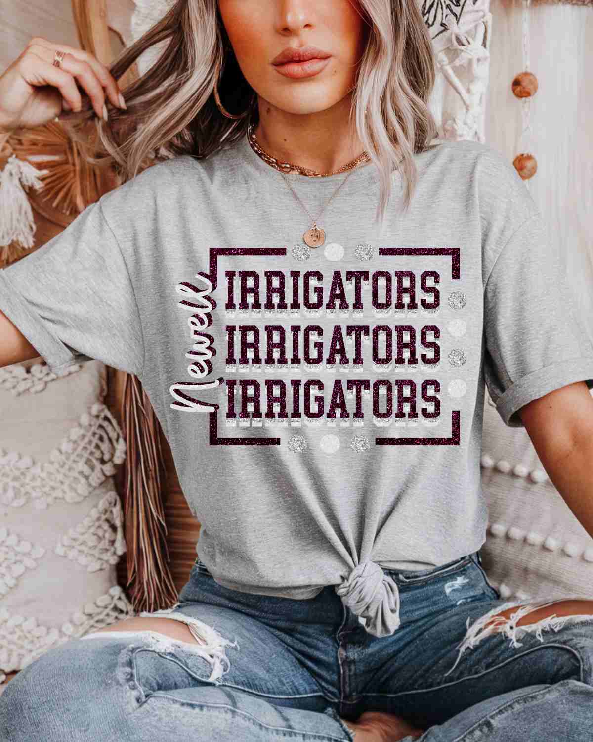 Newell Irrigators Rectangle with Dots DTF Transfer