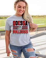Odessa Bulldogs with Lines Mascot DTF Transfer