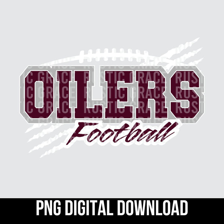 Oilers Football Claw Marks Digital Download