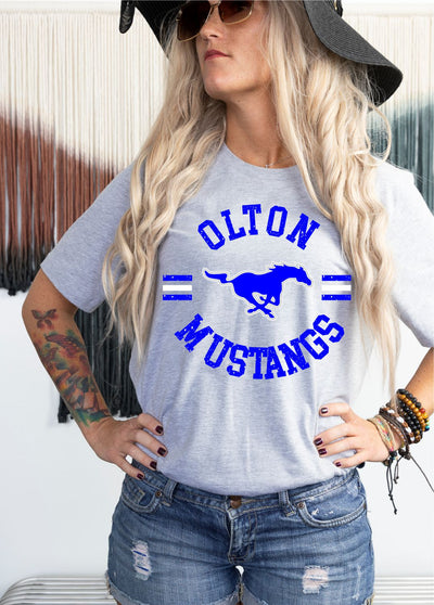 Olton Mustangs Circle Mascot DTF Transfer