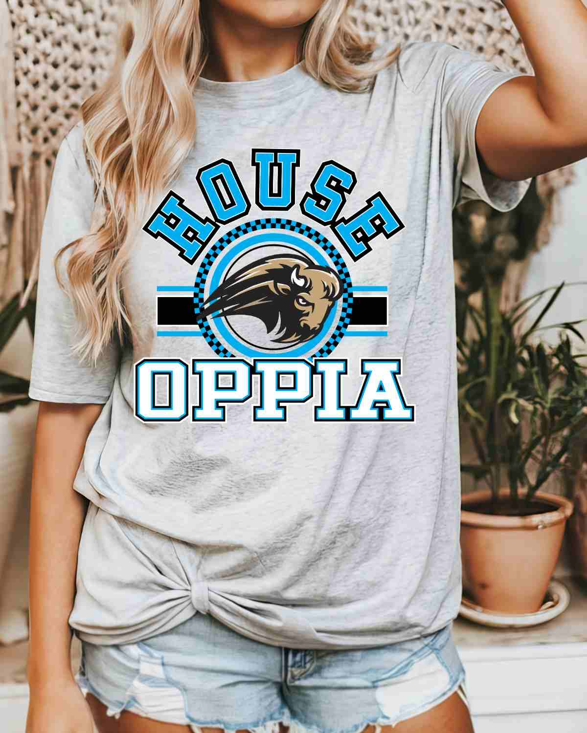 House Oppia Checkered Circle Logo DTF Transfer