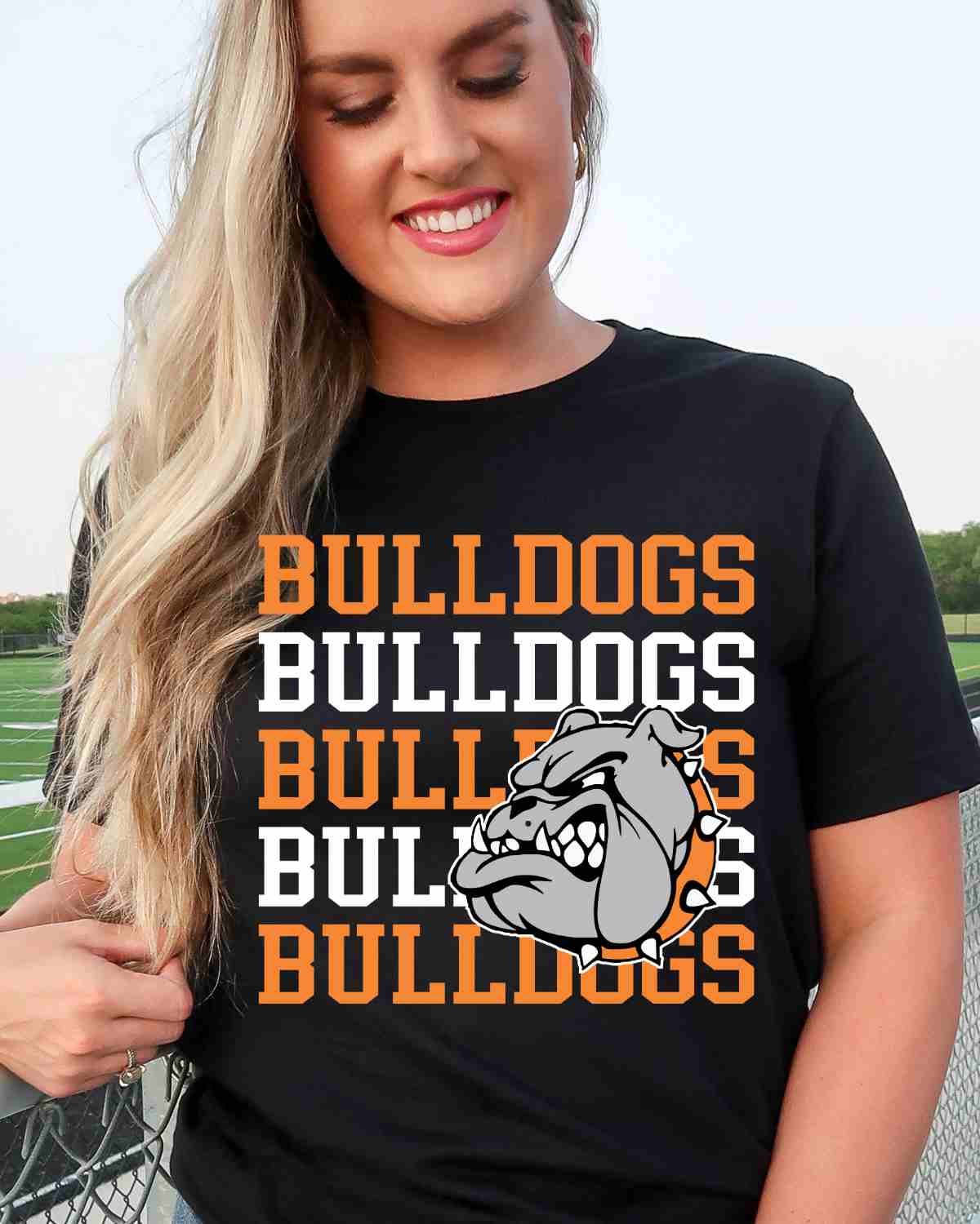 Bulldogs Repeating Logo DTF Transfer - Rustic Grace Heat Transfer Company