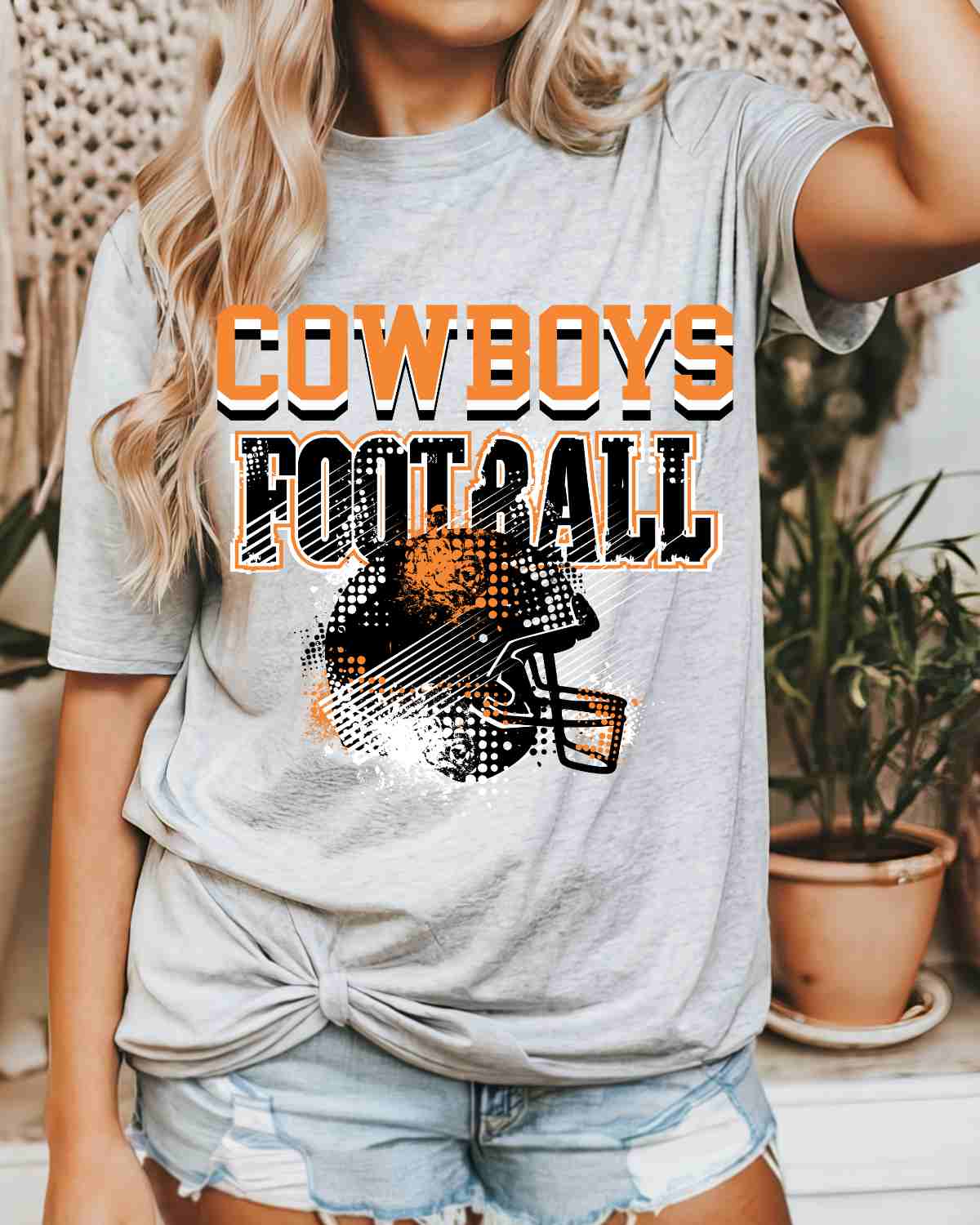 Cowboys Football Helmet Grunge DTF Transfer