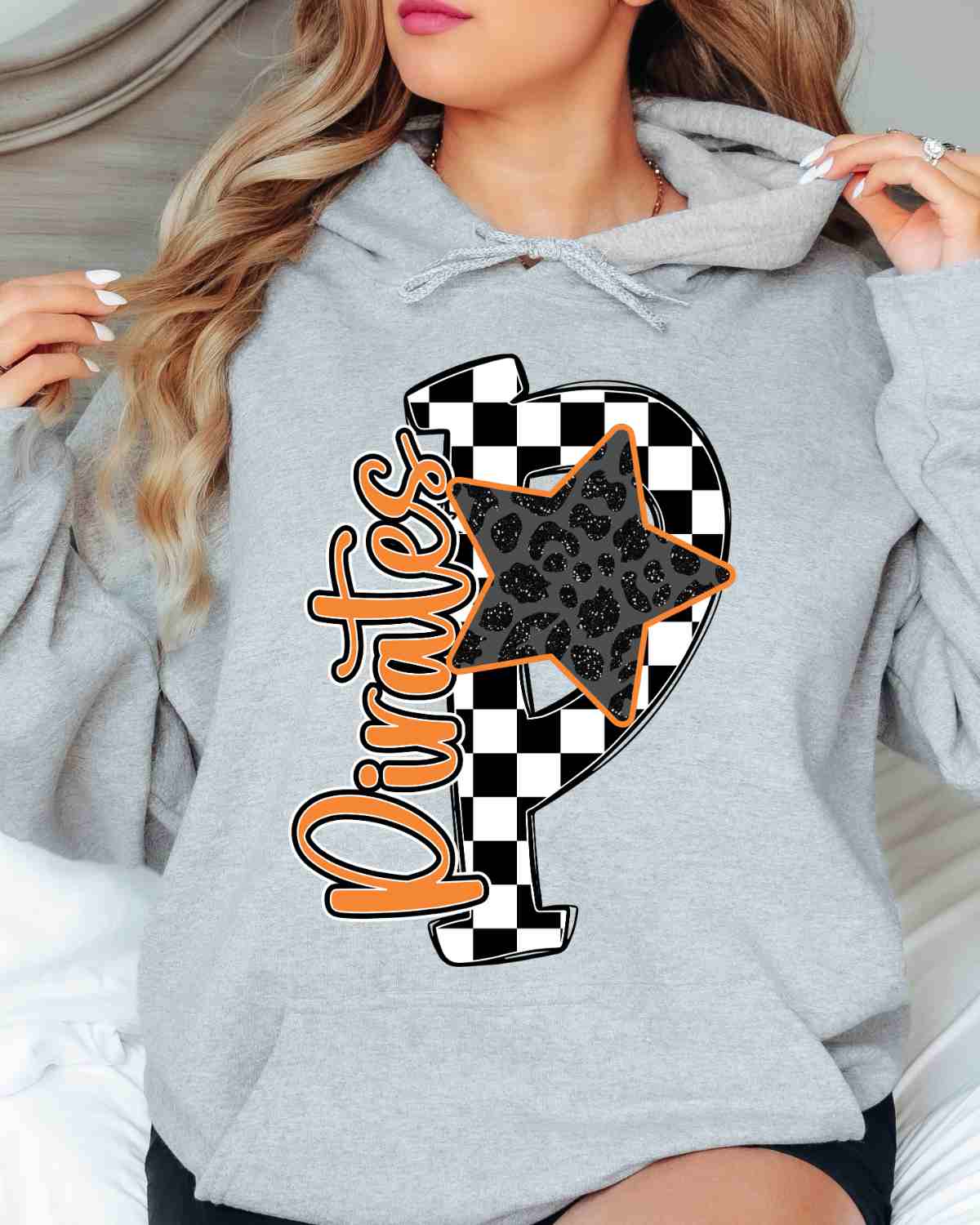 Pirates Letter Checkered Star DTF Transfer