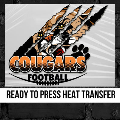 Cougars Football Claw Mark Paw DTF Transfer