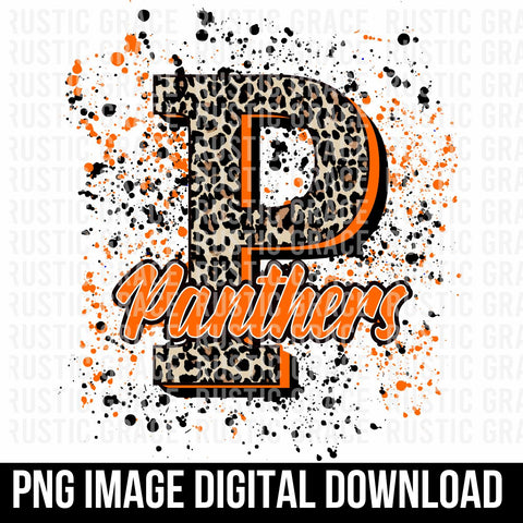 Panthers Letter Splatter Digital Download